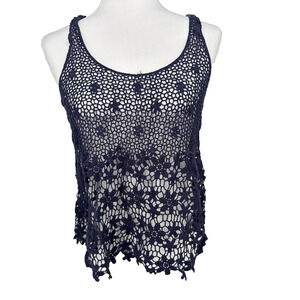 Fang Womens Crochet Tank Top Medium Fairy Grunge Boho Whimsygoth Hippie Festival